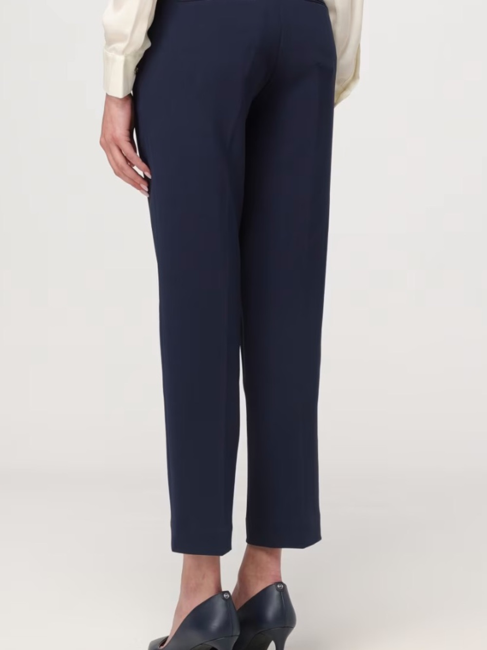 Michael Kors Navy Stretch Cotton Straight-Leg Trousers